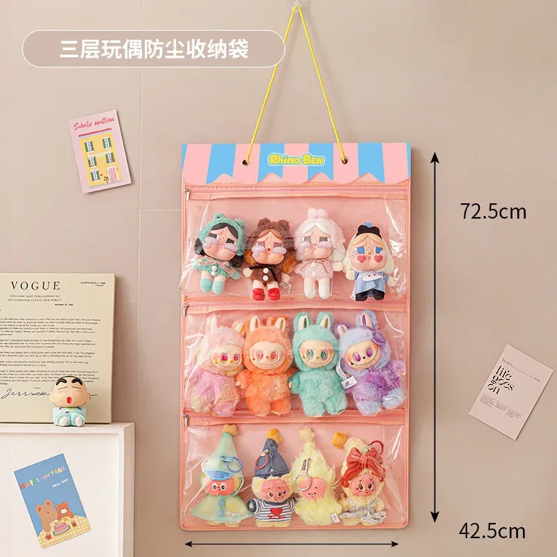 sac de rangement mural anti-poussière en feutre pour poupées, organisateur mural pour jouets en peluche, nouveau sac de rangement intérieur multi-usage