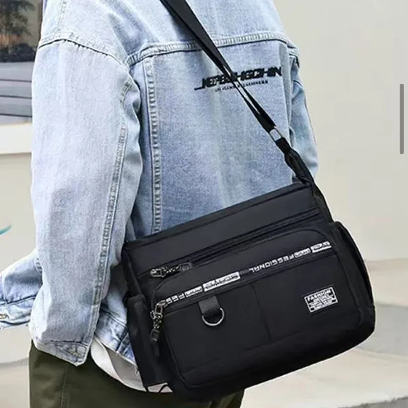 sac d'affaires multi-poches durable, sac à bandoulière pour hommes et femmes, sac à main d'affaires décontracté avec plusieurs compartiments