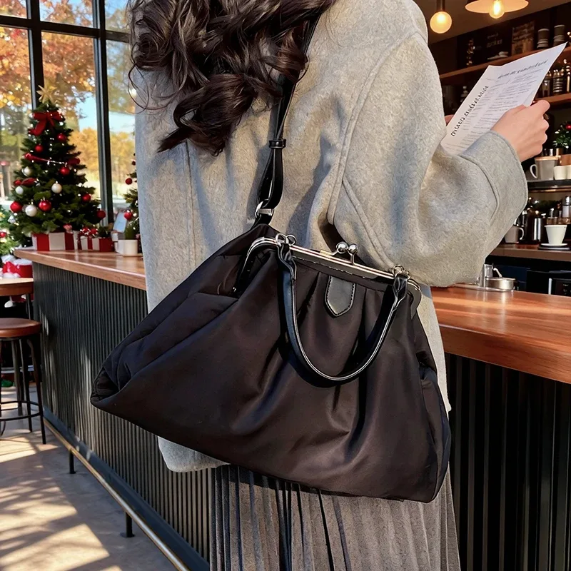 sacs à dos oxford de grande capacité à fermoir couleur unie, style coréen, polyvalents et tendance, sac à bandoulière de haute qualité au design élégant