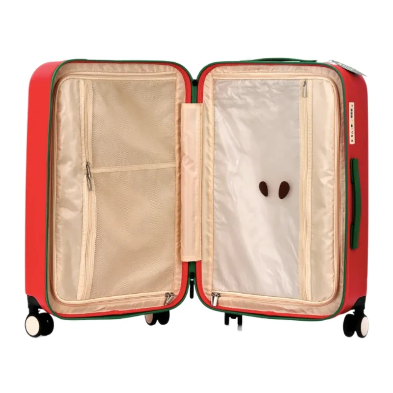 valise design pomme verte et pomme rouge 20 pouces 24 pouces, bagage à roulettes avec serrure tsa, roues silencieuses et durables |   unis