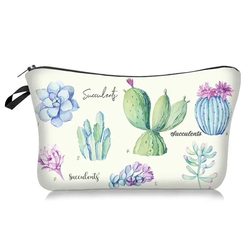 le nouveau sac de maquillage de la série à motifs légers et frais se vend bien. c'est un sac de rangement à main avec une housse en tissu polyester.