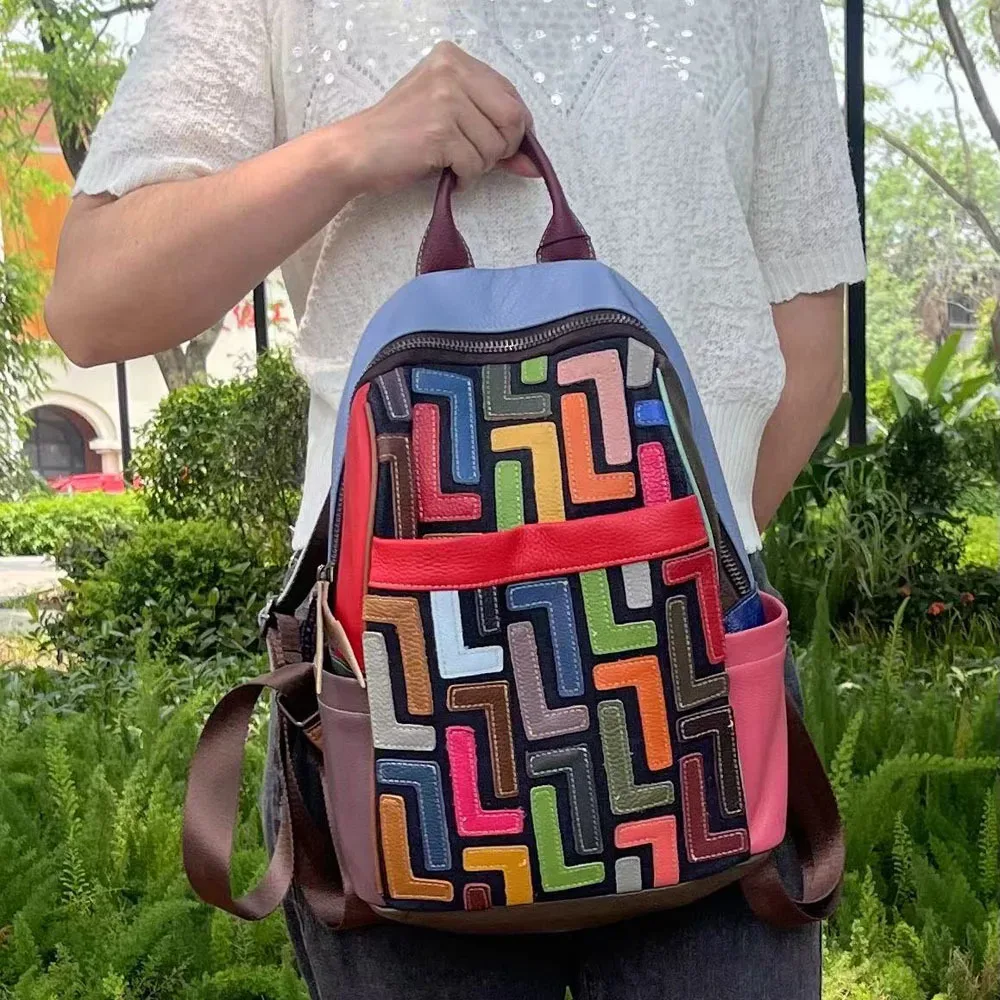 sac à dos vintage en cuir véritable pour femme, cartable de voyage antivol pour dames, nouvelle collection 2025
