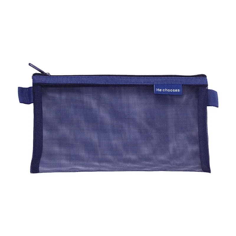 sac de rangement cosmétique en maille pour femme, étui à crayons à fermeture éclair simple, sac transparent, poudres de maquillage, sac à main de voyage portable, outils de beauté