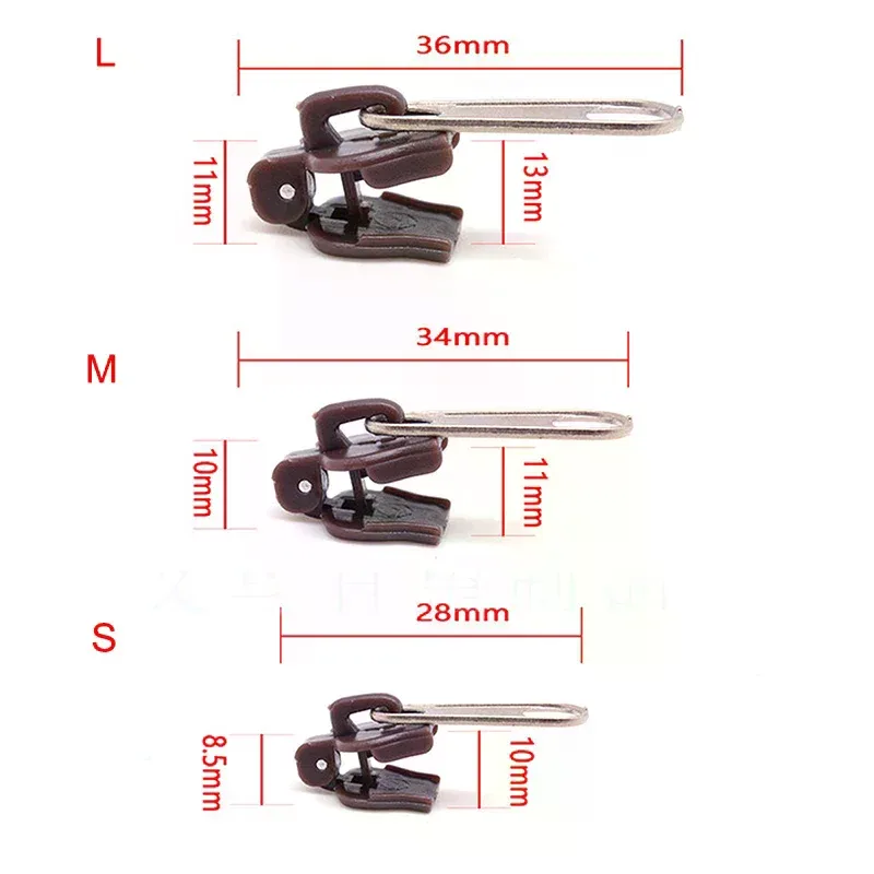 kit de réparation de fermeture éclair instantanée universelle, 6 pièces, curseur de fermeture éclair de remplacement pour bricolage couture