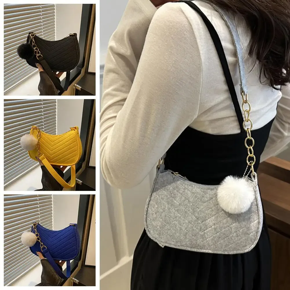 mini sacs à bandoulière pour femmes, sacs à main en feutre tendance pour femmes, sacs sous le bras au design avancé, mini sacs selle
