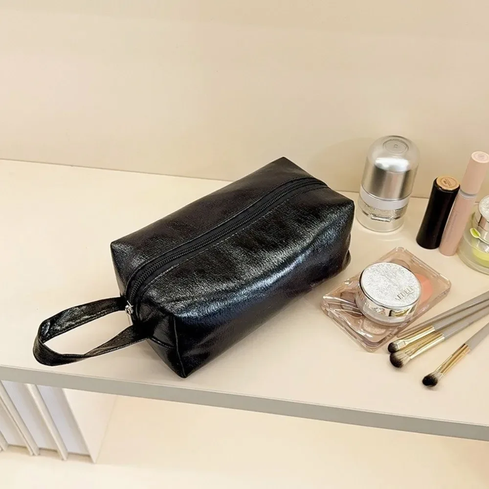 sac de maquillage brillant à la mode, grande capacité, sac cosmétique portable, sac de rangement multi-usage pour articles de toilette et soins de la peau, sac de voyage