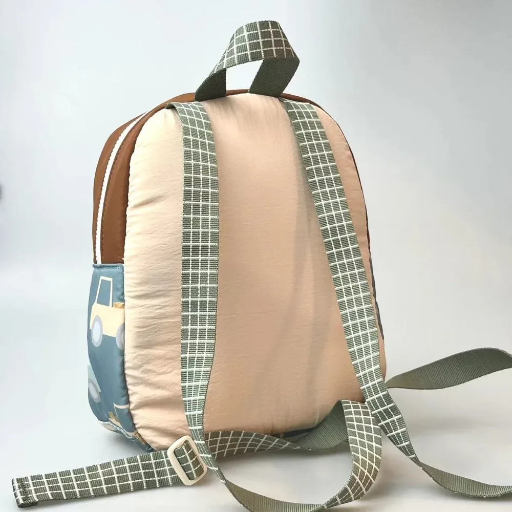 sac à dos scolaire multifonctionnel pour enfants, broderie de voiture de dessin animé, sac à dos léger pour garçons et filles, idéal pour la maternelle
