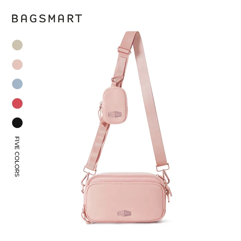 bagsmart sac à bandoulière pour femme sac à bandoulière décontracté d'entraînement portefeuilles mains libres sac de ceinture grande capacité sacs banane d'extérieur pour hommes