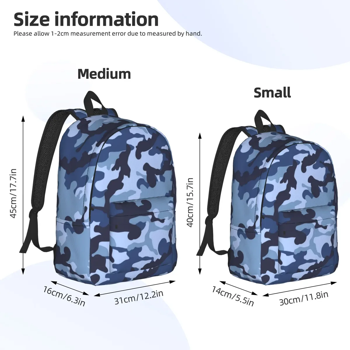 sac à dos camouflage bleu marine, motif camouflage, sac à dos de sport, pour étudiants, travail, militaire, pour hommes et femmes, sacs en toile pour ordinateur portable
