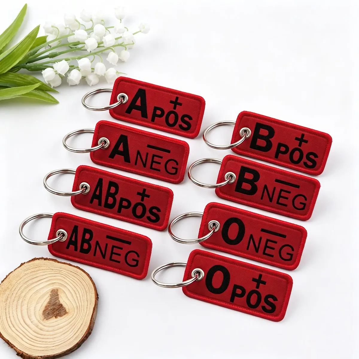 Cadenas Polyester Serrure TSA Groupe Sanguin Brodé Rouge Lettres Urgences Médicales Sac Dos Bagages Voyage