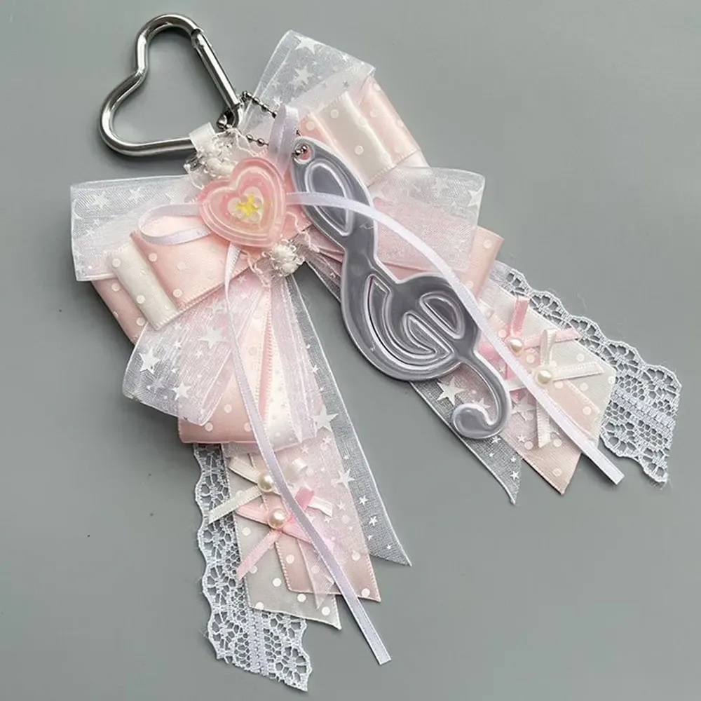 pendentif pour sac ita coréen, dentelle, note de musique, nœud, porte-clés, matériel diy, breloque de sac à dos, pour fans kpop, ornement de sac pain, accessoires de sac