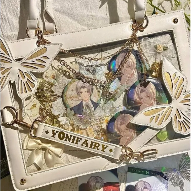 y2k-sac à main transparent en toile d'araignée avec lettres, lolita, gothique, vintage, à la mode