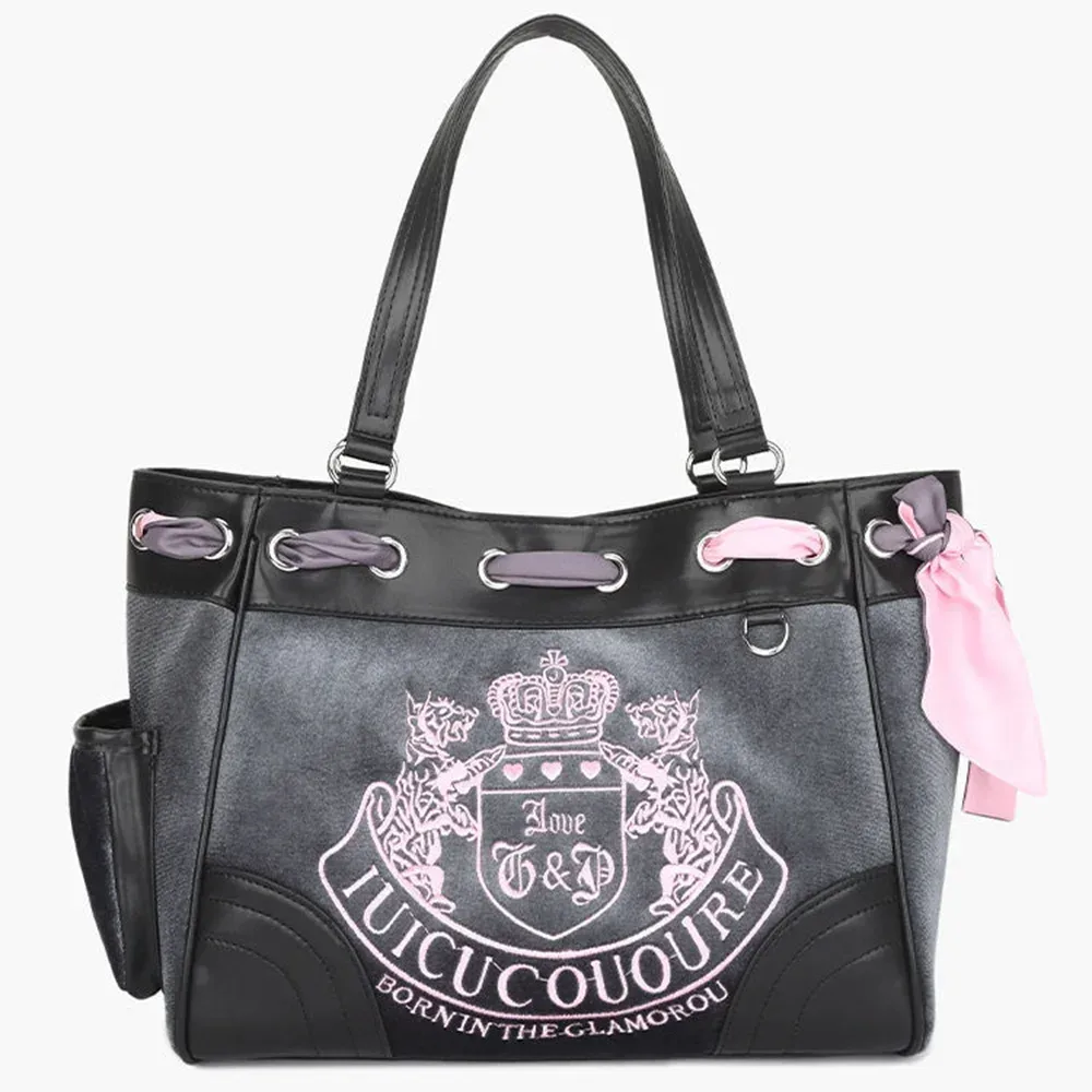 sac fourre-tout de grande capacité pour femmes y2k, vintage rétro chic broderie velours sacs à main fille shopping sac à bandoulière sacs à main pour femmes