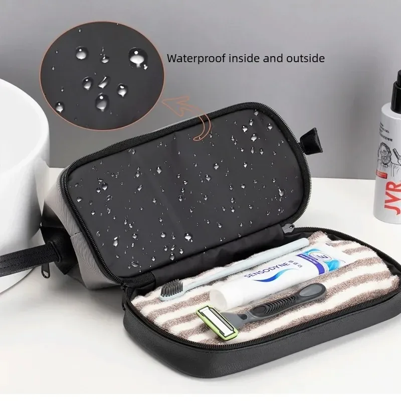sac de voyage étanche pour la toilette, sac de rangement de qualité supérieure, trousse de toilette portable grande capacité avec séparation sec/humide, cadeau d'affaires pour homme