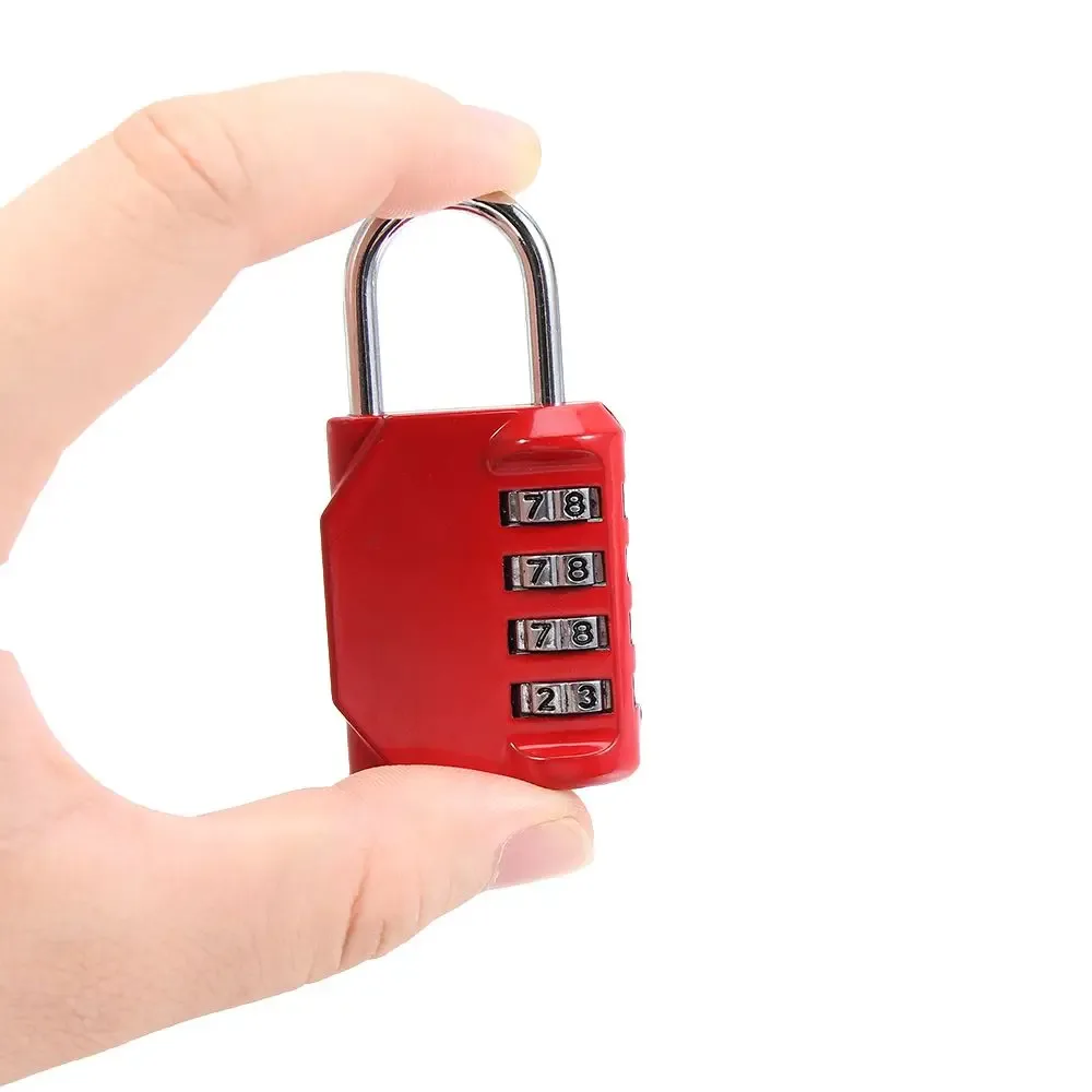 cadenas à code métallique antirouille réinitialisable, accessoires de voyage, serrure à 4 chiffres