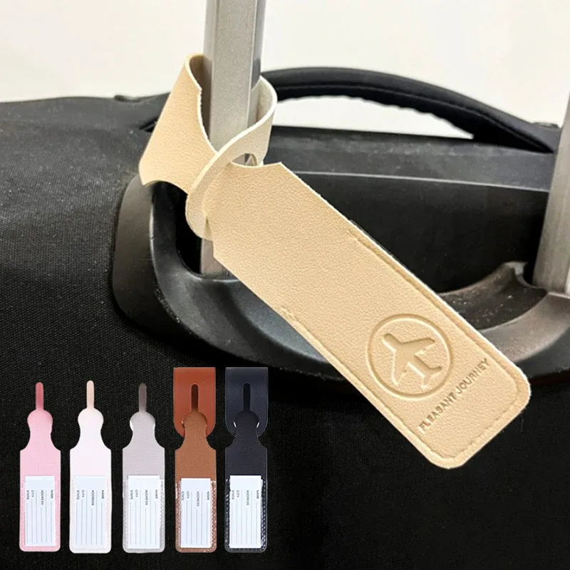 étiquette bagage polyester solide multicouleur voyage identifiant valise informations personnelle anneau métal attachement poignée