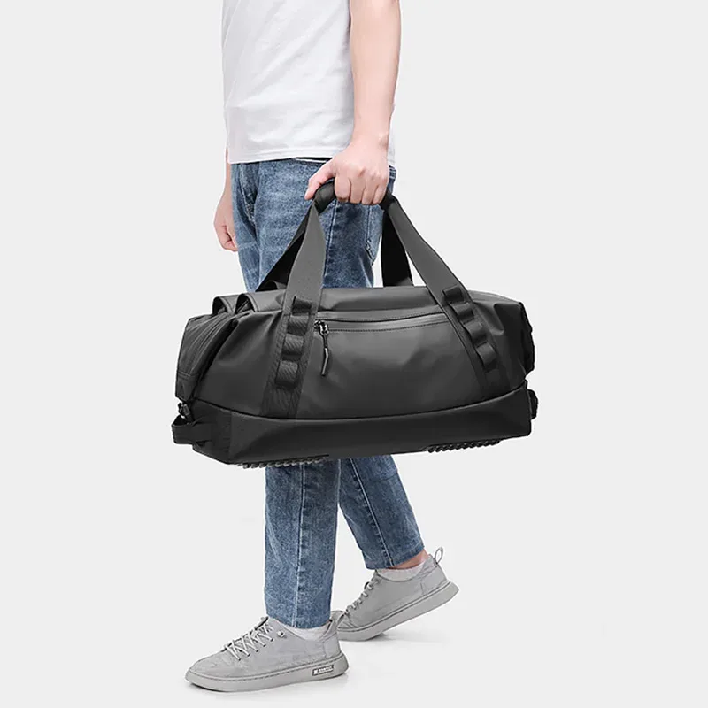 sac de sport de voyage avec logo personnalisé, grande capacité, sac à main étanche, sac à bagages courte distance, sac de fitness, nom imprimé