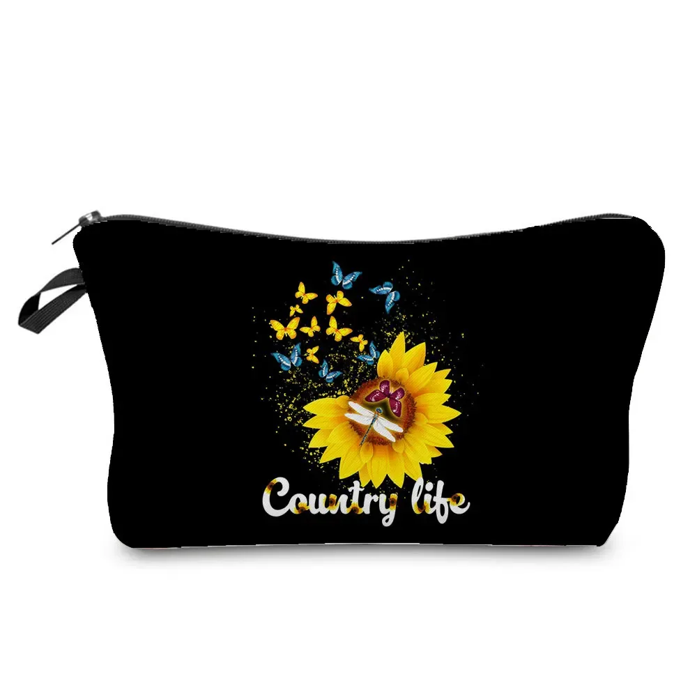 sac à cosmétiques imprimé papillon pour femmes, trousse à crayons d'école pratique avec animaux, mini sac de rangement de voyage, sacs de maquillage pour dames