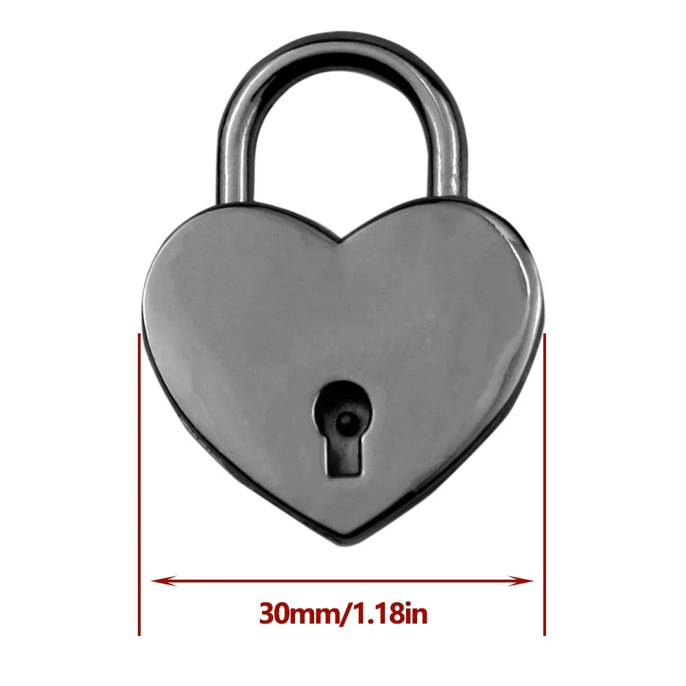 cadenas serrure tsa métal forme cœur poignée circulaire argent doré noir clé correspondante usage voyage stockage