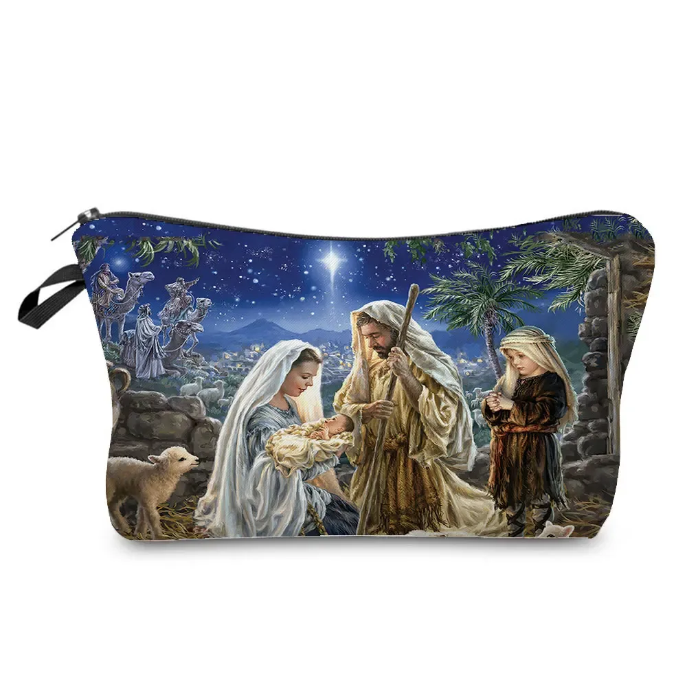 trousse de toilette à motif spinal pour femme, trousses de maquillage brodées personnalisées, trousse de toilette de voyage, belle déesse, imprimé enfant