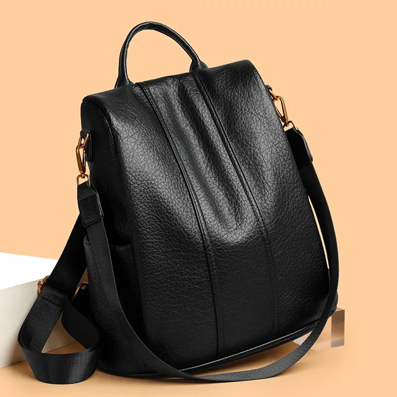 sac à dos en cuir imperméable antivol pour femmes, sacs à bandoulière multifonctionnels de grande capacité pour filles, sacs à dos de voyage mochilas 2026