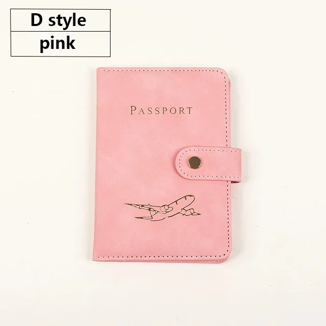 portefeuille de voyage en cuir pu souple multi-fentes avec logo avion, fermeture à pression, porte-cartes sim et porte-documents d'identité