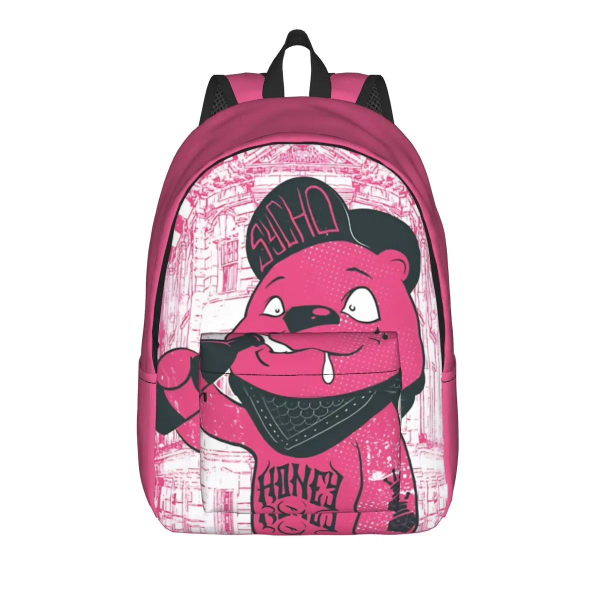 sac à dos tendance pour étudiants, motif oursons gélifiés fruités, idéal pour la rentrée scolaire