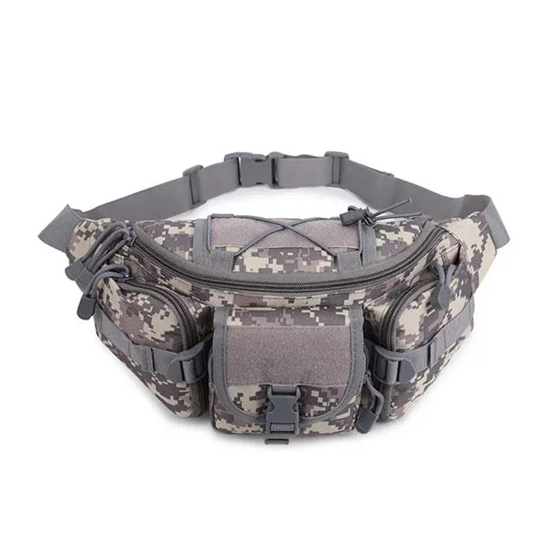 sac banane tactique imperméable pour homme, en nylon, camouflage molle, pour la chasse, la randonnée, l'escalade, sacoche de combat pour téléphone portable