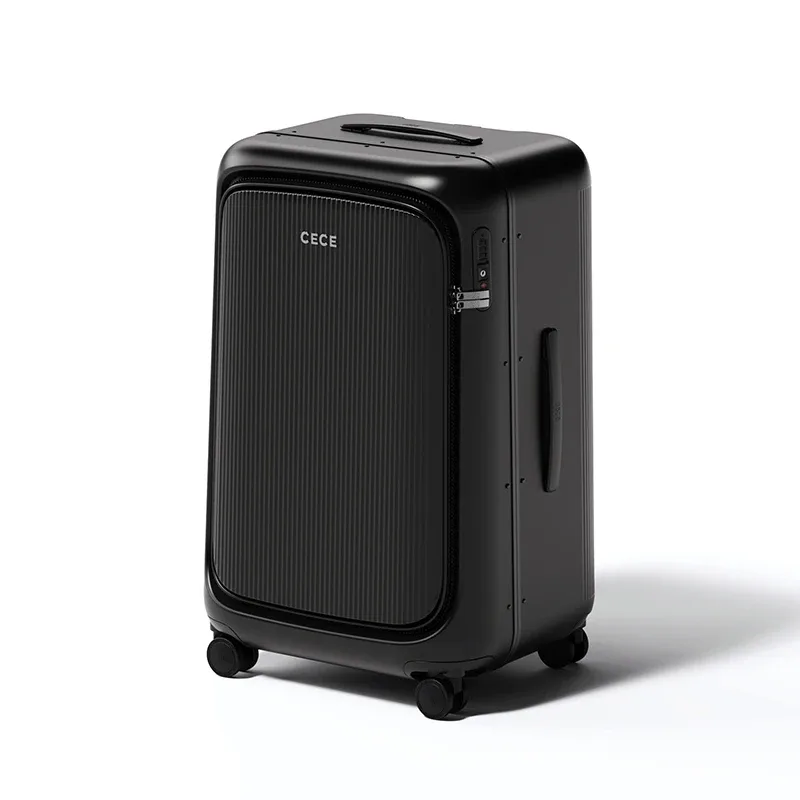 valise légère pour bagages, grande capacité, compartiment profond, ouverture latérale, cadre en aluminium, valise à roulettes de grande taille 20/24/28 pouces