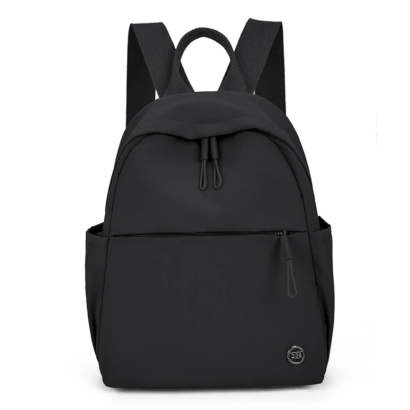 sac à dos tendance en nylon imperméable pour femmes, couleur unie, simple, loisirs, voyage, sacs à bandoulière pour adolescents