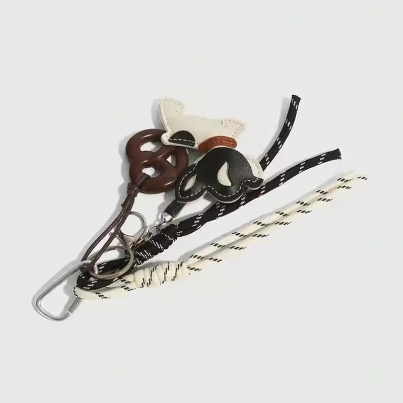 adorable porte-clés en cuir pu bouledogue français, pendentif mignon pour sac, breloque pour sac à dos, porte-clés de voiture, cadeaux et accessoires