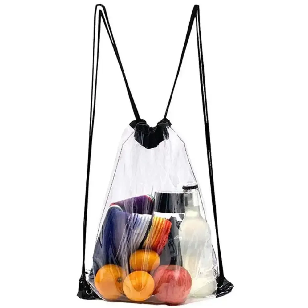 sac à dos à cordon de serrage de grande capacité, sac de plage étanche en pvc transparent, sac à dos de sport, sac de rangement de voyage, sac de gelée pour hommes