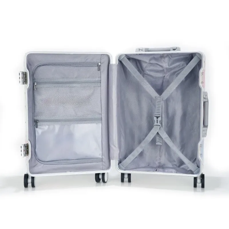 valise de voyage 18/20/24/26 pouces, avec porte-gobelet usb, cadre en aluminium, boîtier de chariot avec roulettes, bagage à main