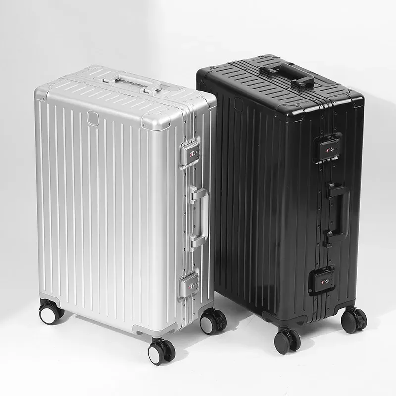 sushimu 100% valise de voyage en alliage d'aluminium-magnésium bagage roulant 20/24/28 pouces chariot bagages valise de cabine à main