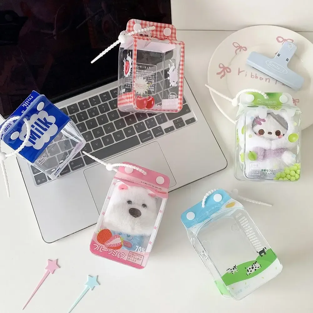 sac de présentation pour poupée en pvc transparent 10 cm, sac de rangement pour poupée en coton avec cordon, pochette de protection pour poupée, voyage en extérieur