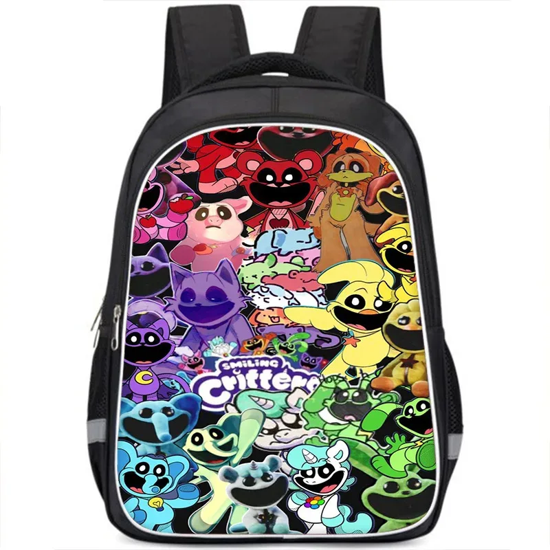 sac à dos smiling critters pour enfants, cartable double couche, cadeau d'anniversaire, sacs d'ordinateur pour étudiants