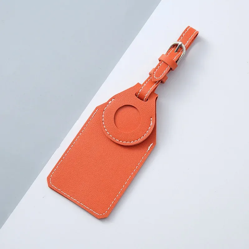étiquettes de bagage en cuir pour étuis airtag étiquettes de bagage de voyage anti-perte avec porte-cartes