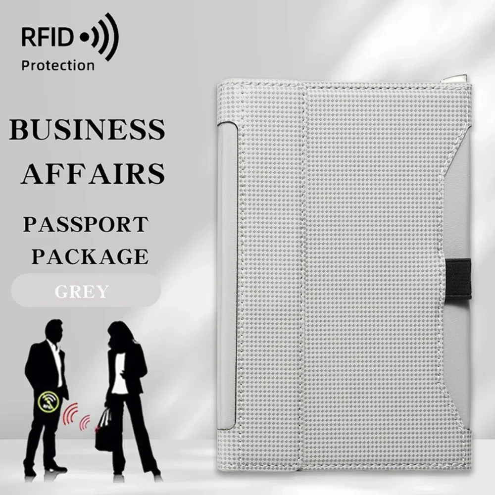 nouveau porte-passeport de couleur unie, blocage rfid, fente pour billet, clip, housse de protection, sac pour cartes de voyage en cuir
