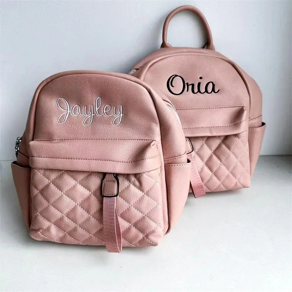 sac à dos avec nom brodé pour femmes, sac en pu, mode dames, cadeau de haute qualité, sac à dos personnalisé pour filles, petit sac à dos d'extérieur