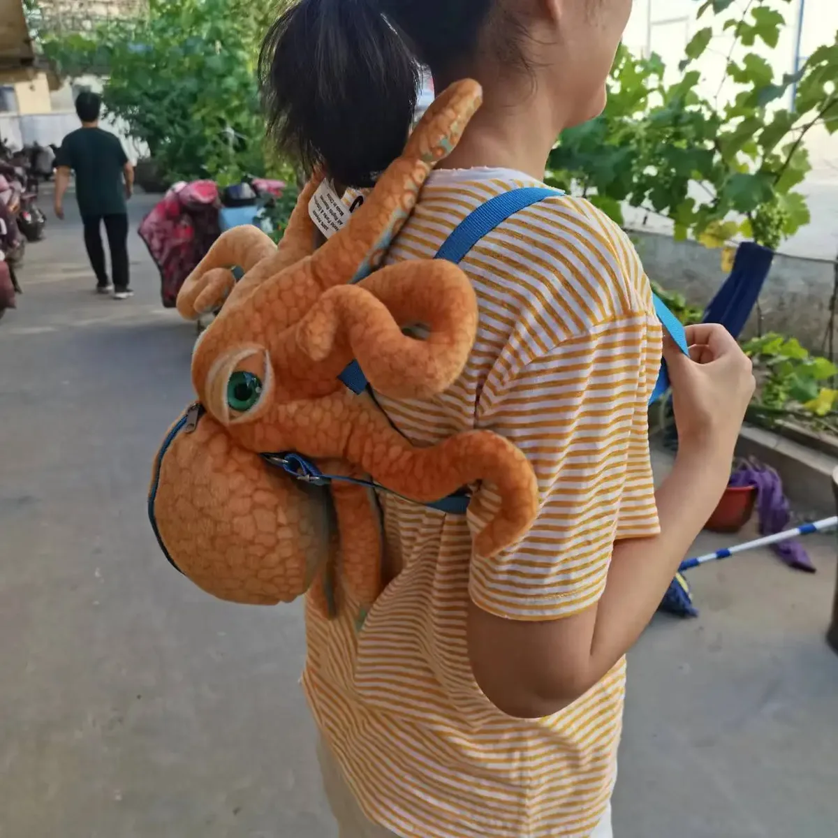 sac dos tissu coton tête tigre motifs pelage orange noir peluche expressive usage étudiant voyage