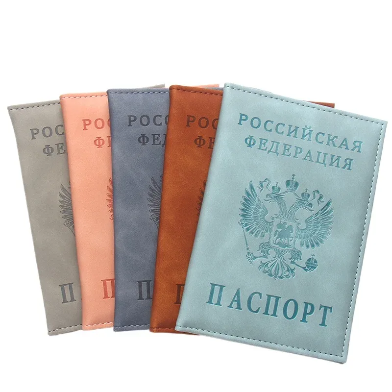 porte-passeport en cuir pour hommes et femmes, style fédération russe, étui pour passeport, porte-carte d'identité, porte-billet