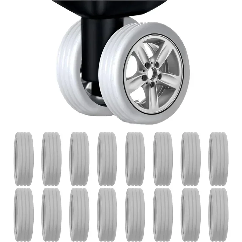 protecteur de roue en silicone, 32/4 pièces, compartiment à bagages, housse de protection de roue, boîtier de chariot, manchon à roulettes silencieux, accessoires de valise