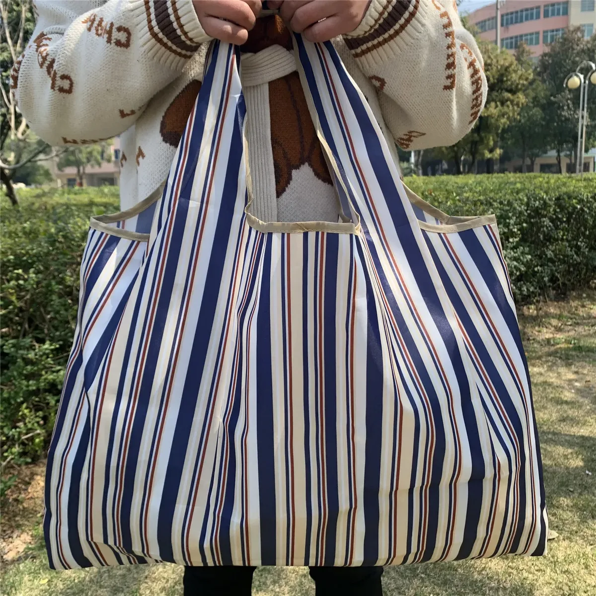 Grand sac de courses pliable en tissu Oxford, sac fourre-tout écologique, sac à bandoulière de voyage imperméable, sac à main réutilisable