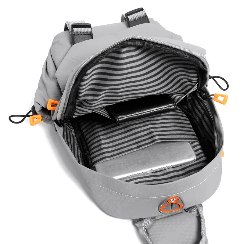 sac à bandoulière en nylon imperméable-sac à dos de poitrine pour hommes, sac messager à bandoulière compact, sac de voyage et de randonnée en plein air