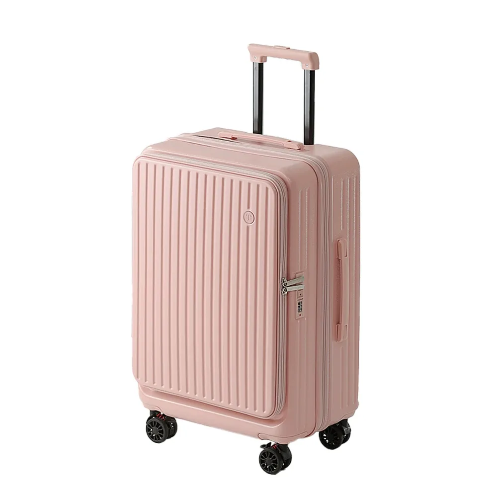 valise extensible multifonctionnelle à ouverture frontale avec porte-gobelet, bagage de grande capacité 360 °   roues amortissantes 20' 24' 28'