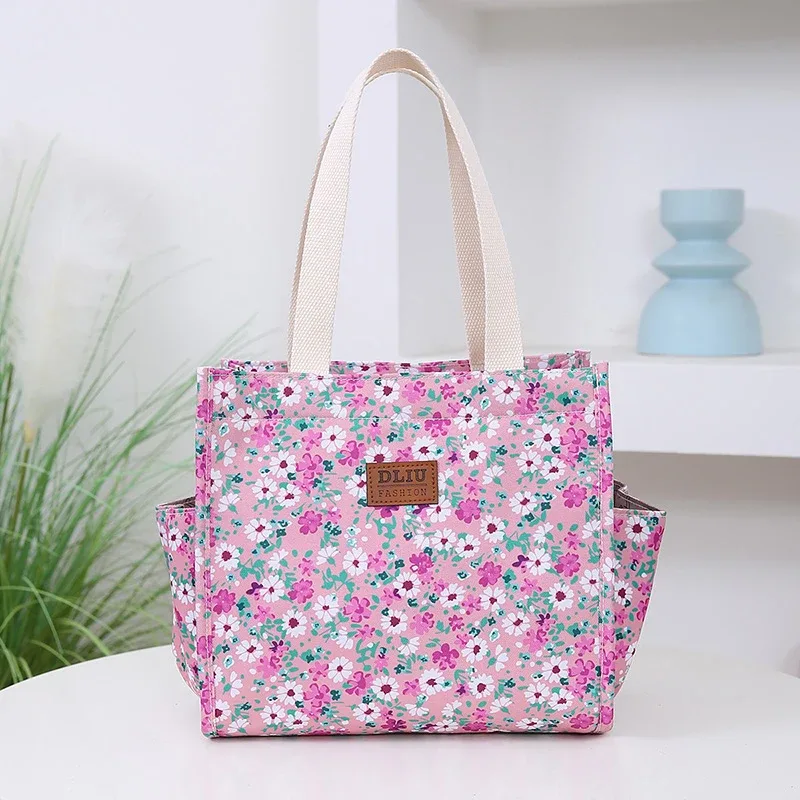 sac fourre-tout à la mode avec boîte à lunch zippée, sac à bento thermique, sac de transport à la main pour employés de bureau et mamans avec enfants