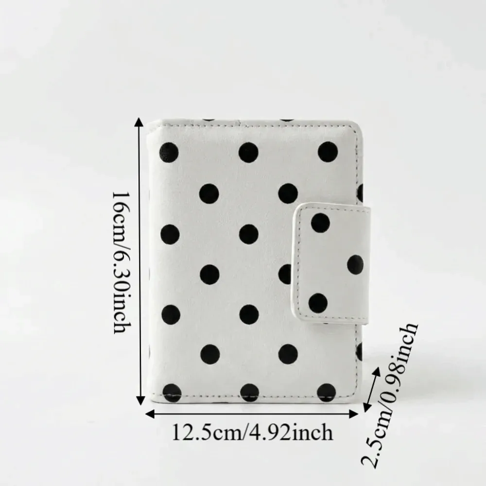 porte-passeport multifonctionnel à pois, porte-cartes multi-emplacements, design fin, sac de rangement pour cartes, léger, noir et blanc