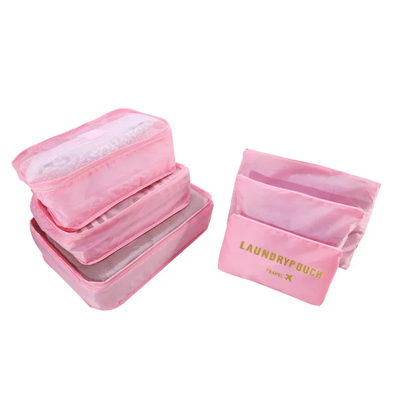 organisateur voyage polyester bleu transparent rectangulaire poignée intégrée fleurs léopard motif lettre format rangement vêtements chaussures compression
