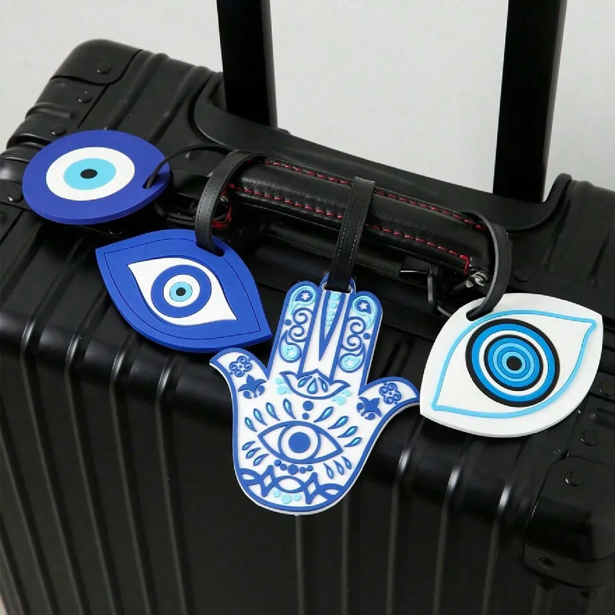 étiquette de bagage créative à motif d'oeil de main de fatima, étiquette de bagage d'enregistrement d'aéroport, accessoire de voyage pour éviter la perte.-zmt