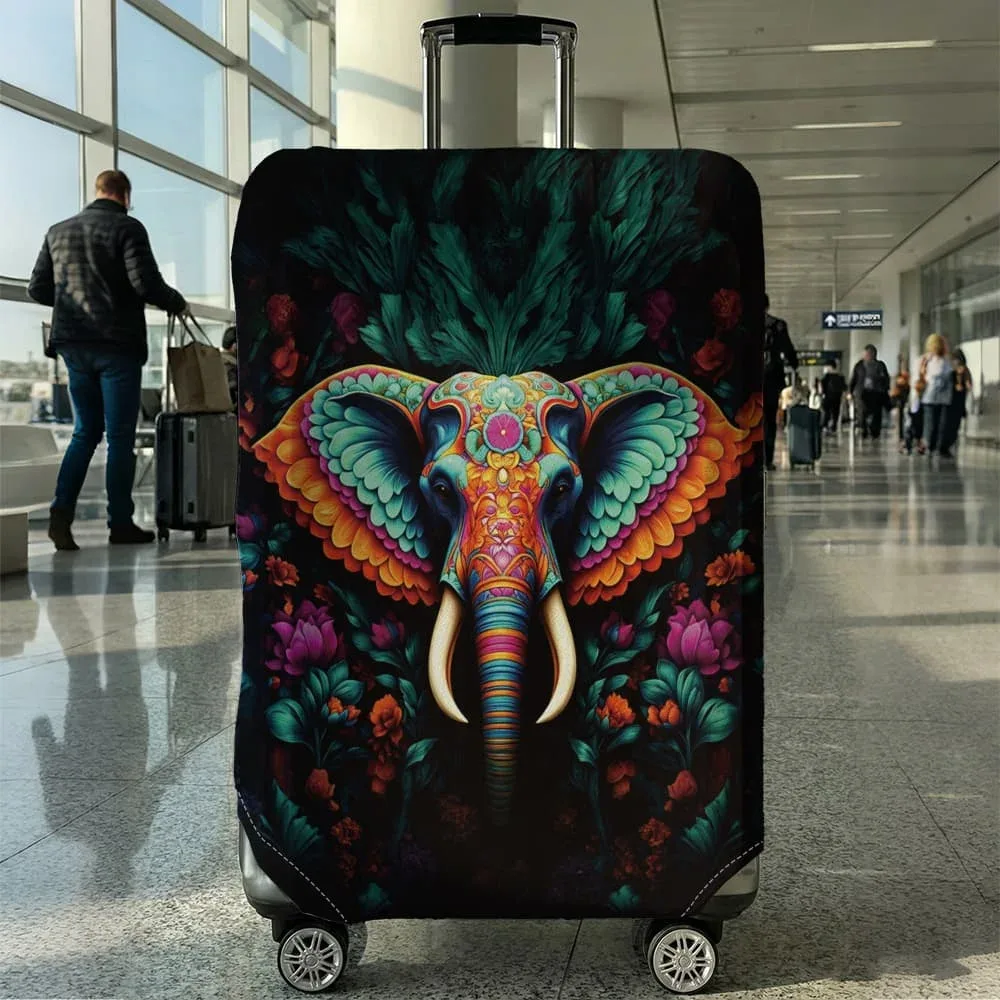 housse de protection pour bagages elephant flower, adaptée aux housses de 18 à 32 pouces, gants de protection pour poignée, accessoires de voyage